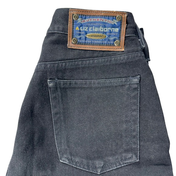 Liz Claiborne Denim - Vintage 80s Liz Claiborne Lizwear Jeans Women's 24 Black High Rise Straight Leg
